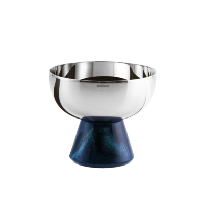 Madame Bowl 11cm, Stainless Steel, Resin Blue Base